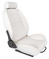 Retro Low Back Reclining Bucket Seat with Headrest, Right/Passenger Side [White]