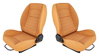 Retro Low Back Reclining Bucket Seat Kit [Without Headrest, Beige]