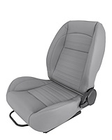 Retro Low Back Reclining Bucket Seat without Headrest, Left/Driver Side [Gray]