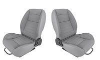 Retro Low Back Reclining Bucket Seat Kit [Without Headrest, Gray]