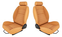 Retro Low Back Reclining Bucket Seat Kit [With Headrest, Beige]