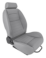Retro Low Back Reclining Bucket Seat with Headrest, Right/Passenger Side [Gray]