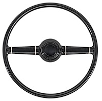 15 in. 2-Spoke 1940 Ford Replica Steering Wheel with/Black Gel Coat Grip for 1967-1994 GM Steering Column [Plain Horn Button]