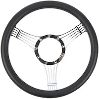 Chrome-Plated Billet Aluminum 14 in. Steering Wheel [Strings Spoke Design]