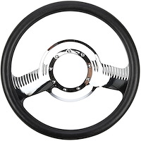 Chrome-Plated Billet Aluminum 14 in. Steering Wheel [Two Timer Spoke Design]