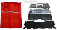 Molded Loop Carpet Kit for 1970-1972 Chevrolet Camaro, Pontiac Firebird [OE-Style Jute Backing, 4-Speed Transmission, Red]