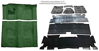Molded Loop Carpet Kit for 1970-1972 Chevy Camaro, Pontiac Firebird [OE-Style Jute Backing, 4-Speed Transmission, Dark Green]