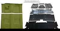 Molded Loop Carpet Kit for 1970-1972 Chevy Camaro, Pontiac Firebird [OE-Style Jute Backing, 4-Speed Transmission, Moss Green]