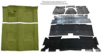 Molded Loop Carpet Kit for 1973 Chevy Camaro, Pontiac Firebird [OE-Style Jute Backing, 4-Speed Transmission, Moss Green]