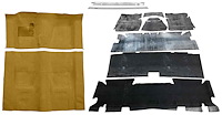 Molded Loop Carpet Kit for 1970-1972 Chevy Camaro, Pontiac Firebird [OE-Style Jute Backing, 4-Speed Transmission, Gold]