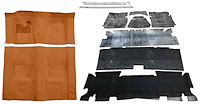 Molded Loop Carpet Kit for 1970-1972 Chevy Camaro, Pontiac Firebird [OE-Style Jute Backing, 4-Speed Transmission, Orange]