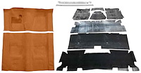 Molded Loop Carpet Kit for 1973 Chevy Camaro, Pontiac Firebird [OE-Style Jute Backing, 4-Speed Transmission, Orange]