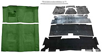 Molded Loop Carpet Kit for 1970-1972 Chevy Camaro, Pontiac Firebird [OE-Style Jute Backing, 4-Speed Transmission, Green]