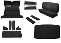 Molded Loop Carpet Kit for 1955-1958 GM Regular Cab Trucks w/Low Tunnel [Madrid Grain Upholstery, OE-Style Jute Backing, Black]