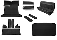 Molded Loop Carpet Kit for 1955-1958 GM Regular Cab Trucks w/Low Tunnel [Madrid/Velour Upholstery, OE-Style Jute Backing, Black]