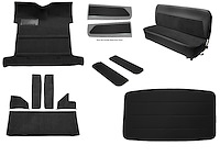 Molded Loop Carpet Kit for 1955-1958 GM Regular Cab Trucks w/Low Tunnel [Madrid/Velour Upholstery, Mass Backing, Black]