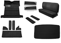 Molded Loop Carpet Kit for 1955-1958 GM Regular Cab Trucks w/High Tunnel [Madrid Grain Upholstery, OE-Style Jute Backing, Black]