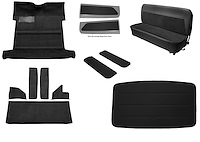 Molded Loop Carpet Kit for 1955-1958 GM Regular Cab Truck w/High Tunnel [Madrid/Velour Upholstery, Mass Backing, Black]