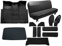 GM Truck Interior Kit fits Select 1960-1963 GM Regular Cab Trucks w/4-Speed & 2WD [Black, Mass Backing]
