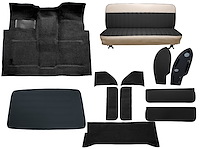 GM Truck Interior Kit fits Select 1960-1963 GM Regular Cab Trucks w/4-Speed & 2WD [Mass Backing, Black & White]