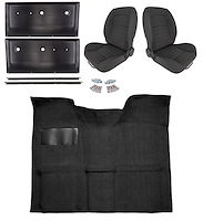 Black Interior Kit w/Low-Back Buckets for 1967-1972 GM C Series Regular Cab Truck w/Auto/3-Speed Manual