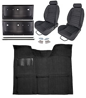 Black Interior Kit w/High-Back Buckets for 1967-1972 GM C Series Regular Cab Truck w/Auto/3-Speed Manual