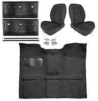 Black Interior Kit w/Low-Back Buckets for 1967-1972 GM C Series Regular Cab Truck w/TH400