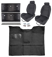 Black Interior Kit w/High-Back Buckets for 1967-1972 GM C Series Regular Cab Truck w/TH400