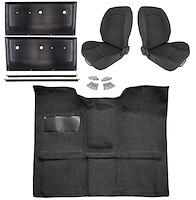 Black Interior Kit w/Low-Back Buckets for 1967-1972 GM C Series Regular Cab Truck w/4-Speed Manual