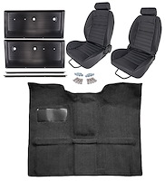 Black Interior Kit w/High-Back Buckets for 1967-1972 GM C Series Regular Cab Truck w/4-Speed Manual