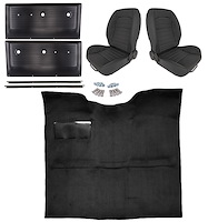 Black Interior Kit w/Low-Back Buckets for 1967-1972 GM C Series Regular Cab Trucks w/o Gas Tank in Cab
