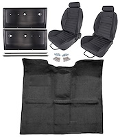 Black Interior Kit w/High-Back Buckets for 1967-1972 GM C Series Regular Cab Truck w/o Gas Tank in Cab, TH400
