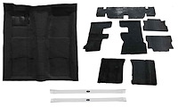 Molded Loop Carpet Kit for 1967-1969 Chevrolet Camaro, Pontiac Firebird, with Sound Deadener and Sill Plates [Black]