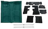 Molded Loop Carpet Kit for 1967-1969 Chevrolet Camaro, Pontiac Firebird, with Sound Deadener and Sill Plates [Aqua]