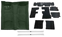 Molded Loop Carpet Kit for 1967-1969 Chevrolet Camaro, Pontiac Firebird, with Sound Deadener and Sill Plates [Dark Green]