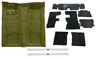 Molded Loop Carpet Kit for 1967-1969 Chevrolet Camaro, Pontiac Firebird, with Sound Deadener and Sill Plates [Ivy Gold]