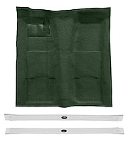 Molded Loop Carpet Kit for 1967-1969 Chevrolet Camaro, Pontiac Firebird [Mass Backing, 1-Piece, Dark Green]