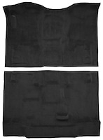 Molded Cut Pile Carpet Fits Select 2014-2018 Chevrolet, GMC Double Cab Truck Models [OE-Style Jute Backing, 2-Piece, Black]