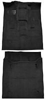 Molded Cut Pile Carpet Fits Select 2000-2006 Cadillac/Chevy/GMC Full-Size SUVs [OE-Style Jute Backing, 2-Piece, Black]