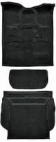 Molded Cut Pile Carpet Fits Select 2007-2010 Cadillac/Chevrolet/GMC SUVs [OE-Style Jute Backing, 3-Piece, Ebony]