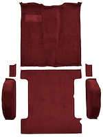Molded Cut Pile Passenger and Cargo Area Carpet for 1981-1991 Chevy Blazer, GMC Jimmy [OE-Style Jute Backing, 6-Piece, Maroon]
