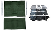 Molded Loop Carpet Kit for 1968 Chevrolet Chevy II, 1969-1972 Chevy Nova [OE-Style Jute Backing, Dark Green]