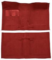 Molded Loop Carpet for 1962-1967 Chevrolet Chevy II Nova [OE-Style Jute Backing, Bucket Seats w/Console, Red]