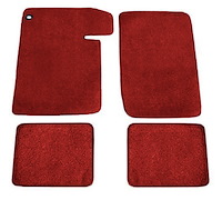 Molded Loop Floor Mats Fits Select 1964-1967 Buick, Chevrolet, Oldsmobile, Pontiac Models [4-Piece, Red]