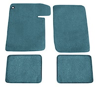 Molded Loop Floor Mats Fits Select 1964-1967 Buick, Chevrolet, Oldsmobile, Pontiac Models [4-Piece, Medium Blue]