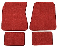 Molded Loop Floor Mats Fits Select 1968-1972 Buick, Chevrolet, Oldsmobile, Pontiac Models [4-Piece, Red]