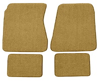 Molded Loop Floor Mats Fits Select 1968-1972 Buick, Chevrolet, Oldsmobile, Pontiac Models [4-Piece, Gold]