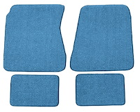 Molded Loop Floor Mats Fits Select 1968-1972 Buick, Chevrolet, Oldsmobile, Pontiac Models [4-Piece, Bright Blue]