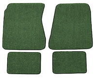Molded Loop Floor Mats Fits Select 1968-1972 Buick, Chevrolet, Oldsmobile, Pontiac Models [4-Piece, Green]