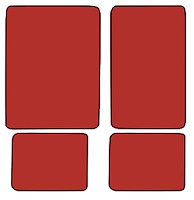 Molded Loop Floor Mats for 1966-1973 Ford Bronco [4-Piece, Red]